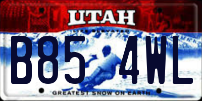 UT license plate B854WL