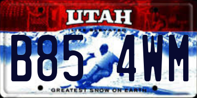 UT license plate B854WM