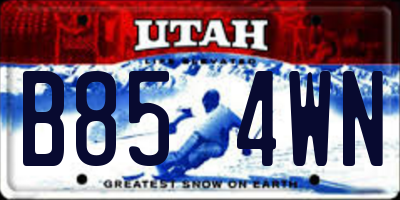 UT license plate B854WN