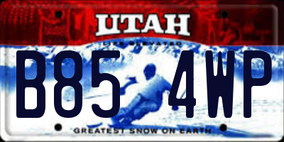 UT license plate B854WP