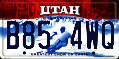UT license plate B854WQ