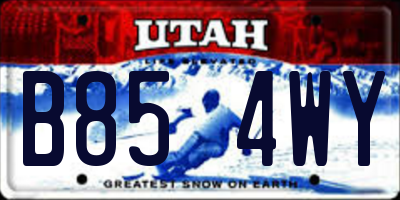 UT license plate B854WY