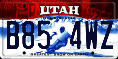 UT license plate B854WZ