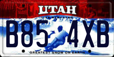 UT license plate B854XB