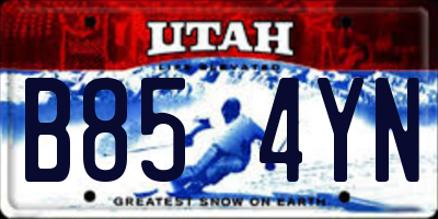UT license plate B854YN