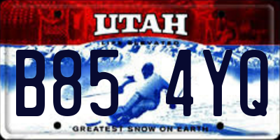 UT license plate B854YQ