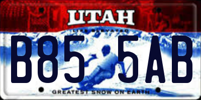 UT license plate B855AB