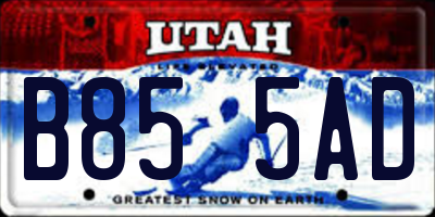 UT license plate B855AD