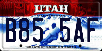 UT license plate B855AF