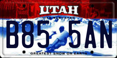 UT license plate B855AN