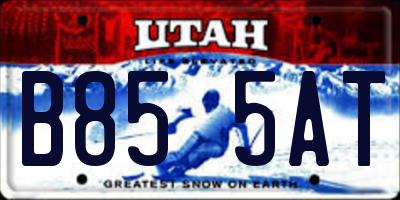 UT license plate B855AT