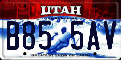 UT license plate B855AV