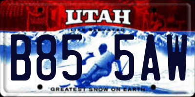 UT license plate B855AW