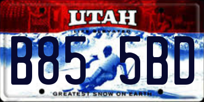 UT license plate B855BD