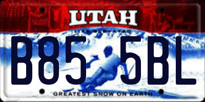 UT license plate B855BL