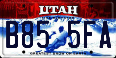 UT license plate B855FA