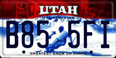 UT license plate B855FI