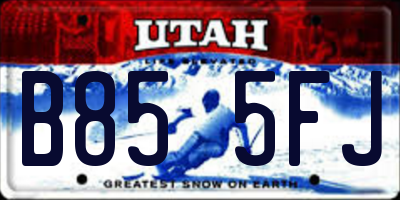UT license plate B855FJ