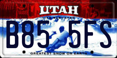 UT license plate B855FS