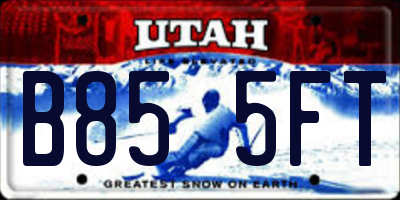 UT license plate B855FT