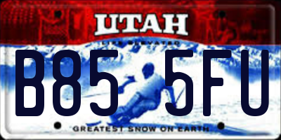 UT license plate B855FU