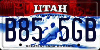 UT license plate B855GB