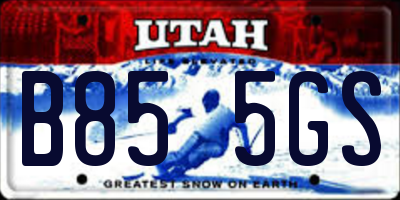 UT license plate B855GS