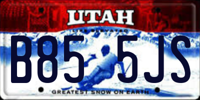 UT license plate B855JS