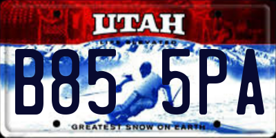UT license plate B855PA