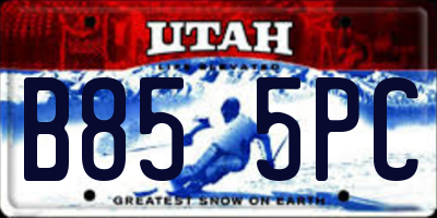 UT license plate B855PC