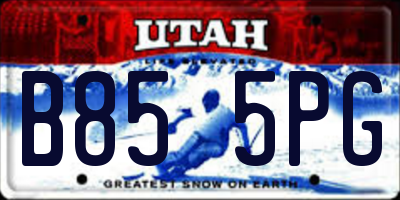 UT license plate B855PG
