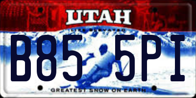 UT license plate B855PI