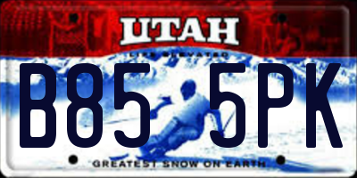 UT license plate B855PK