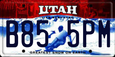 UT license plate B855PM