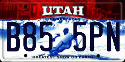 UT license plate B855PN