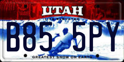 UT license plate B855PY