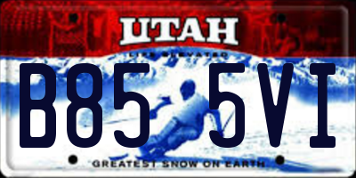 UT license plate B855VI