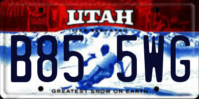 UT license plate B855WG