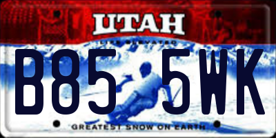 UT license plate B855WK