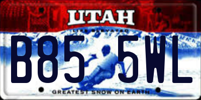 UT license plate B855WL