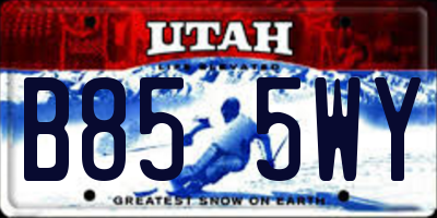 UT license plate B855WY