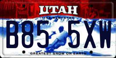 UT license plate B855XW