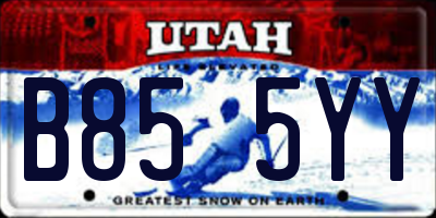 UT license plate B855YY