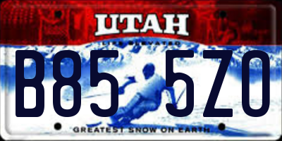 UT license plate B855ZO