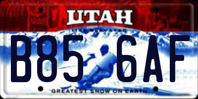 UT license plate B856AF