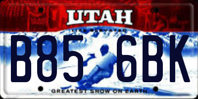UT license plate B856BK