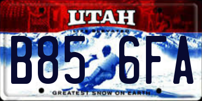 UT license plate B856FA