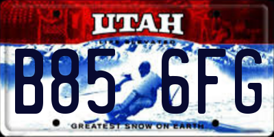 UT license plate B856FG