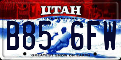 UT license plate B856FW