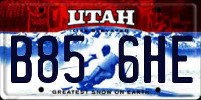 UT license plate B856HE
